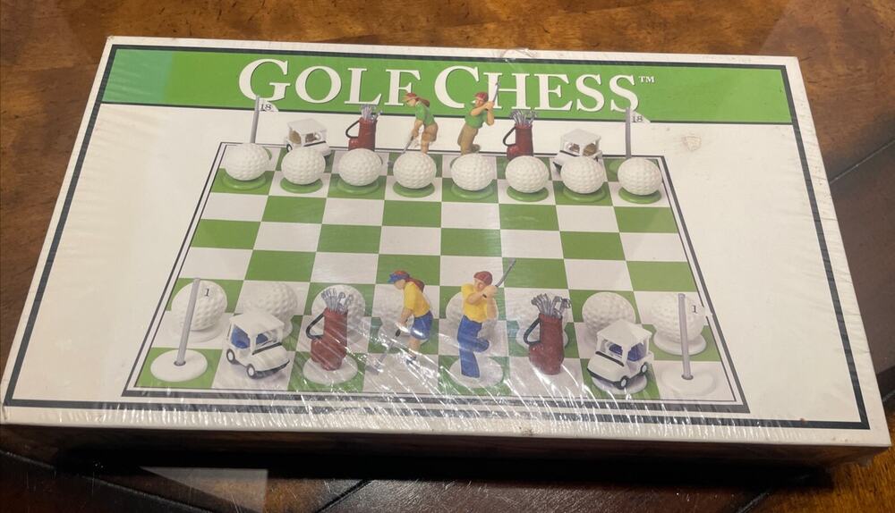NEW Golf Chess Set Big League Promotions Novelty Chess Board Game 2001 sealed